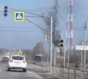На Щёкинском шоссе загорелся светофор: видео