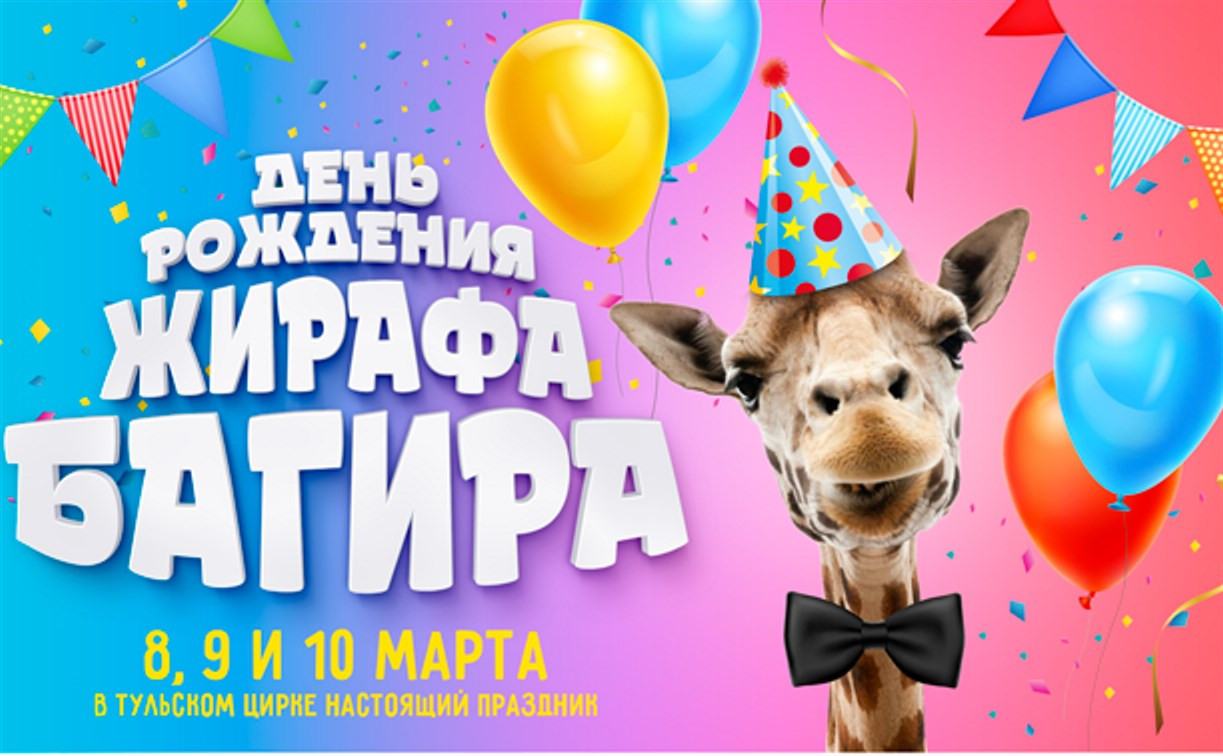 Тульский цирк отмечает день рождения африканского жирафа Багира