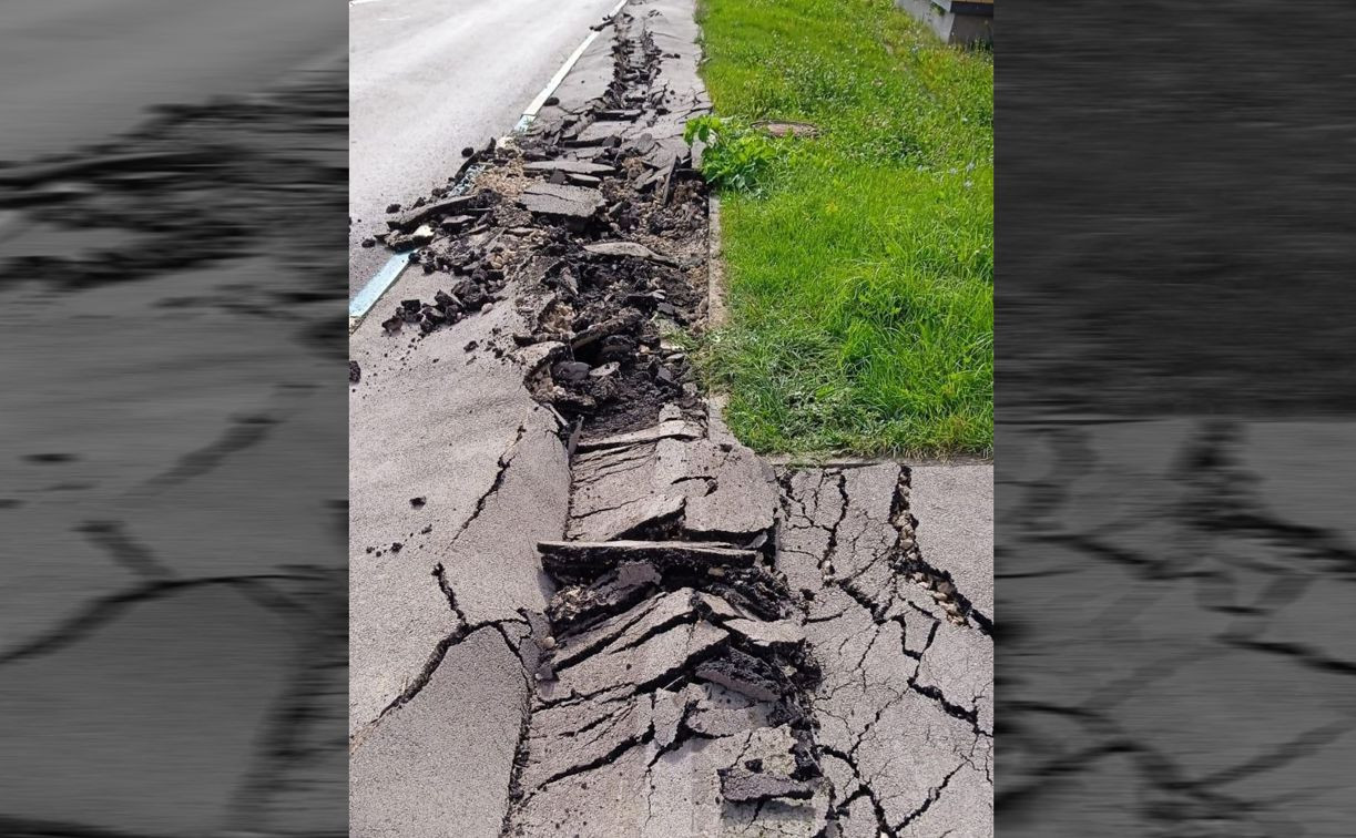 В Туле длинномер уничтожил тротуар в ЖК «Молодежный» 