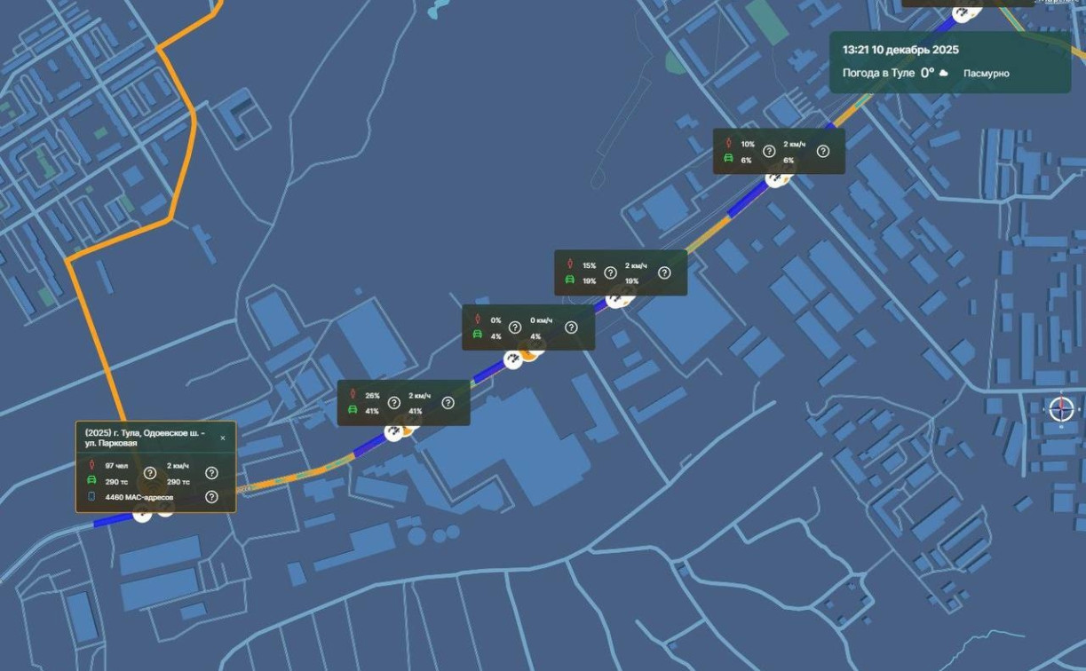 Умная транспортная система ускорила движение в Тульской области на 33%