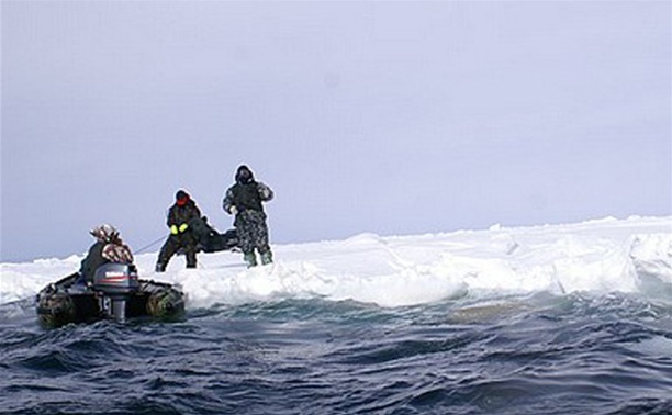 Двух туляков унесло на льдине