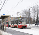 В Туле из-за снегопада остановили движение трамвайного челнока