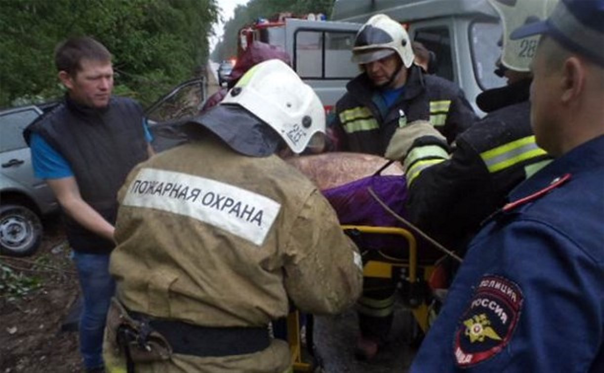 В перевернувшейся «Ладе Калине» в Алексинском районе пострадали двое мужчин