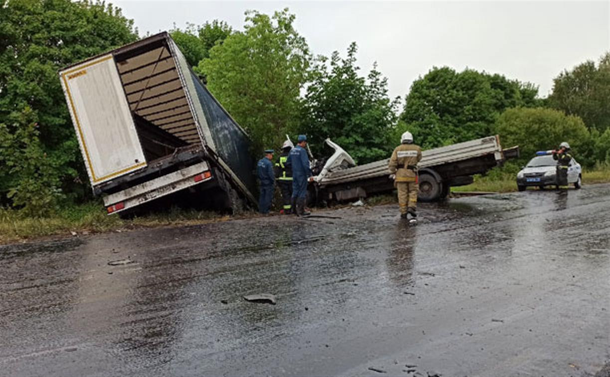 В Тульской области в ДТП с двумя грузовиками погиб водитель