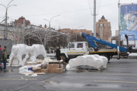 Монтаж новогодней арки на площади Ленина, Фото: 4