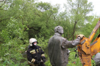 МЧС расчищает русло реки в с.Дедилово, Фото: 1