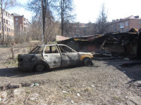 Сгоревшие сараи на улице Немцова в Туле, Фото: 1