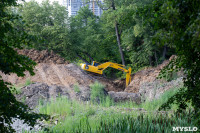 Пруд в Платоновском парке спустили на время капитального ремонта плотины, Фото: 24