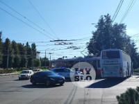 На проспекте Ленина возле автовокзала столкнулись трамвай и автобус, Фото: 3