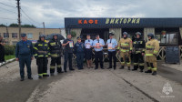 Одоевские пожарные встретились с актером Виктором Добронравовым и побывали на съемочной площадке, Фото: 4