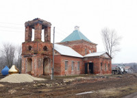 Храм в селе Ефремовского района обрел купол и крест, Фото: 1