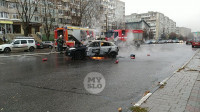 На ул. Фрунзе после ДТП вспыхнул автомобиль, Фото: 2