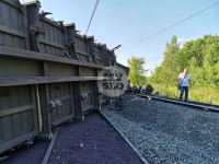 В Тульской области грузовой поезд сошел с рельсов, Фото: 31