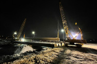 На новом Баташевском мосту в Туле приступили к монтажу железобетонных балок, Фото: 5