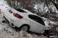 В Туле опрокинувшийся в кювет BMW вытаскивали три джипа, Фото: 16