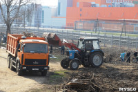 Генеральную уборку в Туле на Пролетарской набережной провели работники КБП, Фото: 28