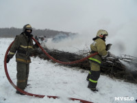 Тульские огнеборцы ликвидировали условное  возгорание в селе Прудное, Фото: 1
