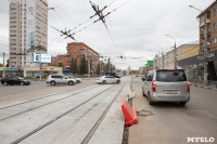На ул. Советской в Туле убрали дорожные ограждения с трамвайных путей, Фото: 17