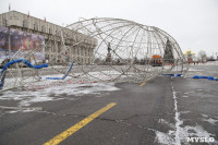 На площади Ленина сбили новогоднюю конструкцию, Фото: 7