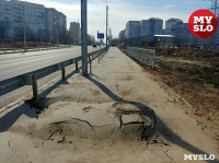 Тротуар у новой дороги на ул. Хворостухина в Туле находится в ужасном состоянии, Фото: 14