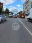 В Туле на ул. Металлургов столкнулись Datsun и мотоцикл, Фото: 1