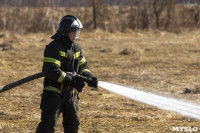 В Туле провели тренировку по тушению ландшафтного пожара, Фото: 56