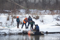 Провалившийся под лед школьник и терпящий бедствие рыбак: спасатели провели учения на Упе в Туле, Фото: 35
