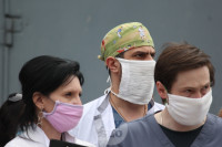 В Туле сотрудники МЧС эвакуировали госпитали госпиталь для больных коронавирусом, Фото: 12