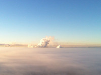 Необычные клубы дыма над заводом. Косая Гора, 21 января 2014, Фото: 7