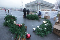 Установка новогодней елки на площади Ленина, Фото: 5