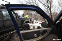 В Туле опрокинувшийся в кювет BMW вытаскивали три джипа, Фото: 9