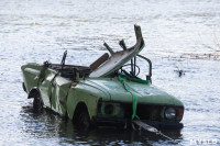 В Туле на Упе спасатели эвакуировали пострадавшего из упавшего в реку автомобиля, Фото: 53