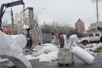Монтаж новогодней арки на площади Ленина, Фото: 5
