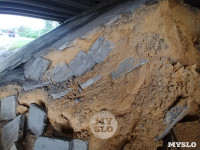 Под Рязанским путепроводом в Туле вымыло тонну песка из откоса, Фото: 11
