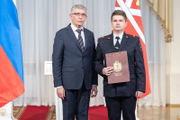 Дмитрий Миляев поздравил сотрудников ОВД, Фото: 24