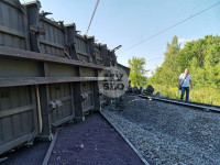 В Тульской области грузовой поезд сошел с рельсов, Фото: 16