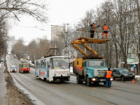 В Туле трамваи поломали столб и пантографы, Фото: 13