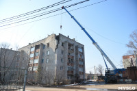 У дома, поврежденного взрывом в Ясногорске, демонтировали опасный угол стены, Фото: 40