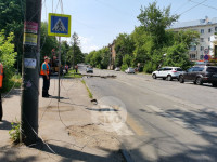 На ул. Оружейной в Туле упали два столба, провода оторвали трамваю пантограф, Фото: 9