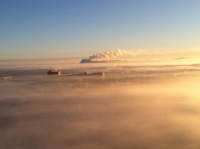 Необычные клубы дыма над заводом. Косая Гора, 21 января 2014, Фото: 6