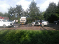 На Орловском шоссе столкнулись «Дэу» и микроавтобус, Фото: 4