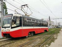 На пр. Ленина в Туле сошел с рельсов трамвай, Фото: 1