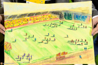 Тульские художники зарисовывали самые яркие моменты матча «Арсенала» с «Уфой» в «прямом эфире», Фото: 2