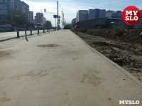 Тротуар у новой дороги на ул. Хворостухина в Туле находится в ужасном состоянии, Фото: 11