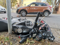 Мотоциклист врезался в иномарку, Фото: 5