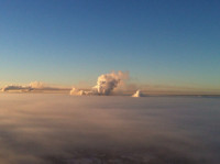 Необычные клубы дыма над заводом. Косая Гора, 21 января 2014, Фото: 7