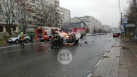 На ул. Фрунзе после ДТП вспыхнул автомобиль, Фото: 16