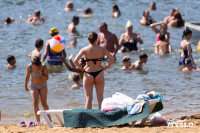 Жара в Туле: туляки спасаются от зноя на пляже в Центральном парке, Фото: 53