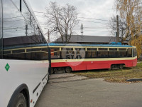 Трамвай столкнулся с автобусом, Фото: 6