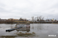 Упа в Туле затопила детскую площадку и кафе на Пролетарской набережной, Фото: 1